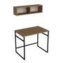 Hanah Home Mesa de estudio Roble y negro con estante